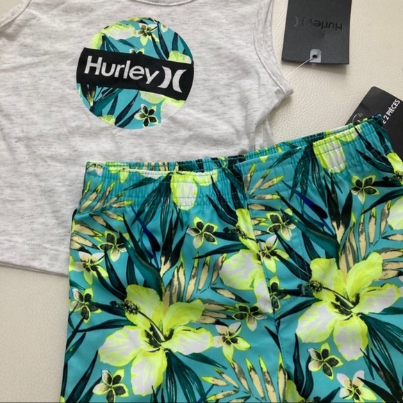 Hurley colorful sleeveless shorts set 2258 - Picture 2 of 5